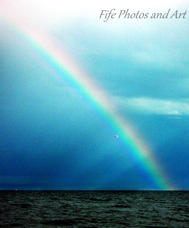 Rainbow and Sunrays over Firth of Forth