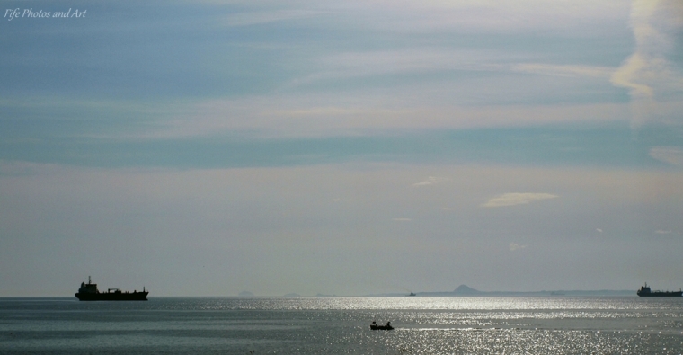 Trio of boats on the Firth of Forth