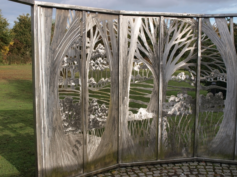 Forest Screens -by Malcolm Robertson. Metal Sculpture in Glenrothes Town Park