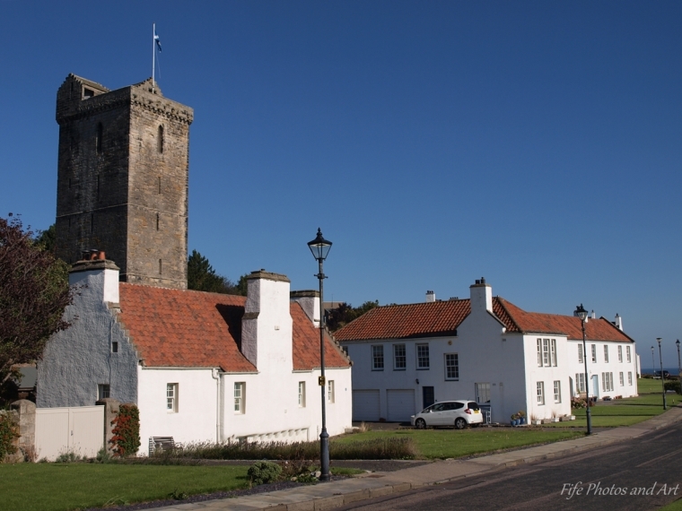 Renovated Houses of Pan Ha with St Serfs Church in background, Dysart